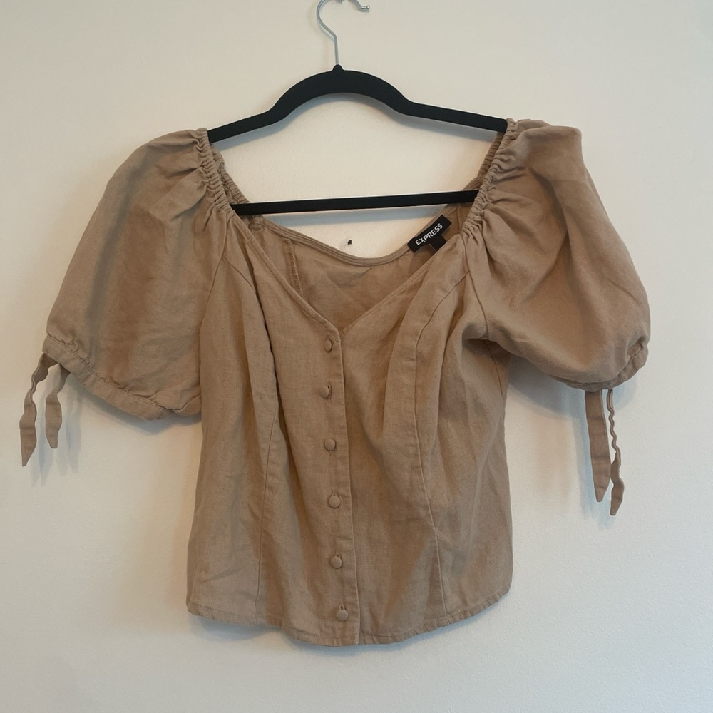 Linen button up top